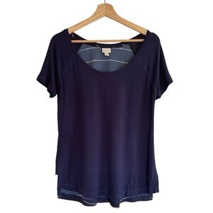 Merona Navy Blue Nautical Knots Blouse Top Shirt Size Small